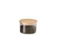 mastrad - Tarro de almacenamiento - Conectado StorEat - Vidrio de borosilicato resistente - Protege de la humedad - Tapa Hermética - Color Bambú - Libre de BPA - 400 ml