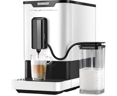 Sencor Cafetera Superautomática con espumador de leche, compacta de 19 bares, cafetera automatica con molinillo, Barista Express, termobloque y sistema de elaboración de café patentado 9210WH