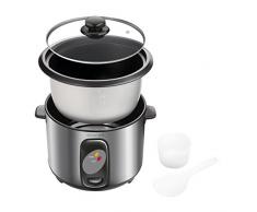 SENCOR SRM 1000SS Arrocera (400 W, arrocera con vaporizador, cuchara de arroz, vaso medidor, volumen 1 L, para la preparación de todo tipo de arroz, incluido arroz para sushi), color gris