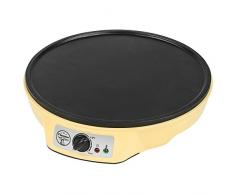 Bestron Máquina para Crepes, Diseño Retro, Sweet Dreams, Revestimiento Antiadherente, Ø 30 cm, 1000 Vatios, Amarillo