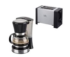 Jata Pack Desayuno Pack Café CA288N Cafetera de goteo Filtro permanent. Antigoteo Jarra con tapa Filtro suspendido De 2 a 8 tazas + TT607 Tostador Compacto Acero Inoxidable