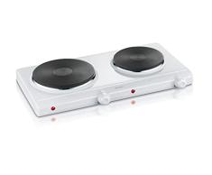 Severin DK 1042 Hornillo de Mesa Doble, 2500 W, Metal, Blanco
