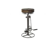 DKD Home Decor Taburete Marrón Cuero Metal (44 x 41 x 82 cm)