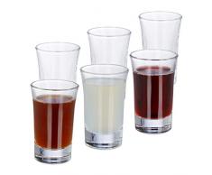 Relaxdays Set de Seis chupitos, Juego de Vasos para Tequila, 4 cl, Apto para lavavajillas, Transparente, Cristal