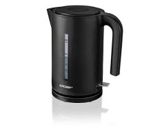 Cloer 4110 Hervidor de agua, 2200 vatios, indicador de nivel de agua grande, Protección contra el sobrecalentamiento y la ebullición en seco, 1,7 litros, negro