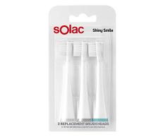 Solac S99942700 AD4000-Cabezales para Cepillo de Dientes eléctrico Shiny Smile, Plástico, Blanco
