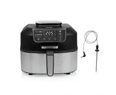 Princess 182092 â Freidora sin aceite 2 en 1 â 4 programas â máx. 265 °C â Incluye termómetro â 1760 W â plata/negro