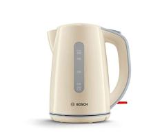 Bosch TWK7507 Tetera Elã‰Ctrica 1,7 L Crema DE Color 2200 W Hervidor de Agua, 1.7 litros, 44 Decibelios, Plastic, Multicolour