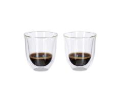 Relaxdays Tazas térmicas, Set doble, Cristalería de cocina, Expreso, Doble Pared, 200 ml