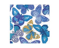 Caspari Servilletas de papel para mesa de almuerzo, 20 unidades, 33 cm, cuadradas, color azul