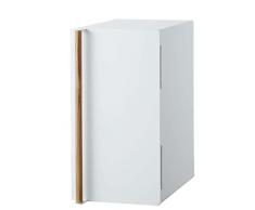 YAMAZAKI TOSCA 5682 - Panera de acero y madera, color blanco, 22 x 36 x 41 cm, Slim Space Saving, Bread Case