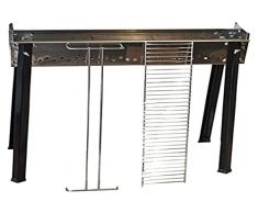 Ferraboli Cuocispiedini Inox 65×14 cm - Barbacoa (Barbacoa, Carbón vegetal, Carro, Parrilla, Acero inoxidable, Rectangular)