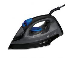 Clatronic DB 3703 Plancha Suela Acero INOX, Vertical, Golpe de Vapor, autolimpieza, antigoteo, 7 Funciones 1800W, 1800 W, Negro/Azul