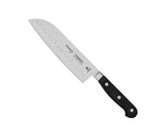 Tramontina 24020-107 Cuchillo Santoku, Acero Inoxidable DIN 1.4110, Negro/Plateado