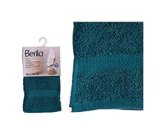 Toalla de baño Azul Poliéster Algodón, Tamaño 30 x 50 cm