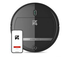 Di4 Gyro 2000 Robot Aspirador 4en1, Aspira, Barre, Friega y Pasa la Mopa, APP Control Alexa y Google Home, 5 Programas de Limpieza, 2000PA, Auto Recargable, Programable, 120min de Autonomía