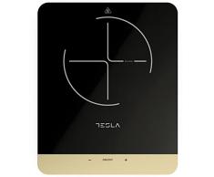 TESLA IC401B - Cocina de inducción (2000W, 250x250mm, sensor táctil inteligente, placa de cristal negro, 8 niveles de potencia) Negro