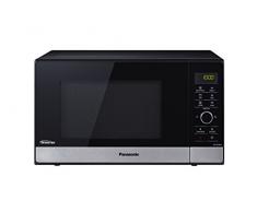 Panasonic NN-GD38H - Microondas con Grill (1000 W, 23 L, 6 niveles, Grill Cuarzo 1100 W, Plato Giratorio 285 mm, Control tácti L, 17 modos, Turbo Defrost, tecnología Inverter) Negro
