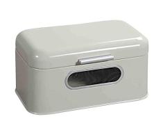 Kesper Panera de metal con ventana, 30 x 18 x 16 cm, color beige