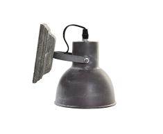 Lámpara de Techo DKD Home Decor 25W Gris Metal Madera 220 V (15 x 18.5 x 18.5 cm)