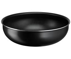 Lagostina Ingenio Essential + Wok Ø 28 cm, Olla Wok Antiadherente de aluminio para Gas y Horno, con indicador de cocción Thermosignal y mango extraíble versátil