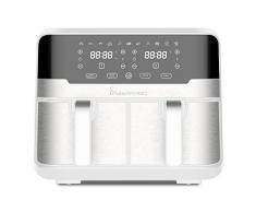 MasterPRO Rocket Duo 900 | Freidora Sin Aceite Doble | Color Blanco | Capacidad de 9 L y 2400 W | Pantalla LED Táctil y Cesta Antiadherente | Freidora de Aire | 11 Funciones Diferentes en 1