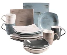 Mäser - Vajilla prémium Serie Derby para 4 personas con calidad de hostelería en colores pastel, porcelana duradera