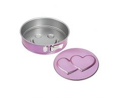 Zenker Molde desmontable con 2 bases decorar en acero con revestimiento antiadherente Ilag. Rosa y gris. Ã26x6,5cm. 1 ud.