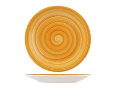 H&H 825798 Rubens - Juego de 12 platos llanos, cerámica, naranja, 26 cm