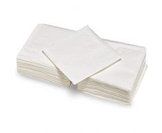 Surlys - Servilletas de mesa de color blanco ecológico - Servilletas de 1 pli de Ouate de Celulosa - Ideal para restauración - 12 paquetes de 200 servilletas tamaño 30 x 30 cm