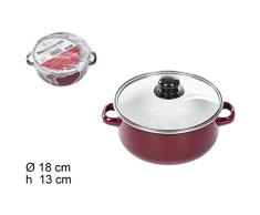 Cm 85449 Olla Roja Con Tapa Cristal 18Cm