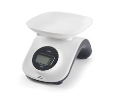 LACOR - 61719 - Báscula de Cocina ECO, Peso de Alimentos, Sin Pilas ni Baterías, Botón Giratorio para Generar Energía, Libre de BPA, Recipiente Desmontable, Capacidad Máxima 5 kg