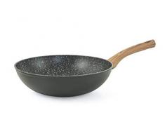Galileo Casa 2192511 Wok 30 forjado negro rugoso INT.mármol m/madera, aluminio