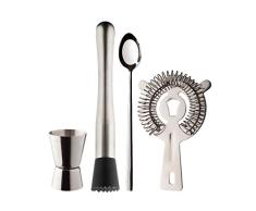 Dorre Dillon Barset - Vaso medidor de 2-4 cl, Mezclador, Cuchara y colador para Beber, Completa el hogar con un Juego de Bar.