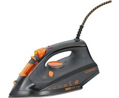 Bomann DB 784 CB Plancha de Vapor, 7 Funciones, 2500 W, 0.36 litros, 0 Decibeles, Acero Inoxidable, Negro y Naranja