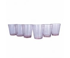 Villa d’Este Home Tivoli 5910326 Cancun Satin-Juego de 6 Vasos de Agua de Pasta de Vidrio soplada 330 ml, Cristal