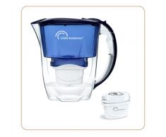 LITTLE BALANCE 8640 Jarra filtrante Oceano + 12 cartuchos filtrantes, Reduce microplásticos, cloro, cal y otras impurezas, 2,8 l, Flujo ultrarrápido rápido, Plástico sin BPA, Azul