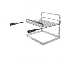 I LOVE BBQ - Soportes de cocción para barbacoa, accesorios para barbacoa y ahumador - Parrilla sencilla para barbacoa/chimenea, soporte simple para barbacoa o chimenea - Acero - 40 x 60 x 39 cm