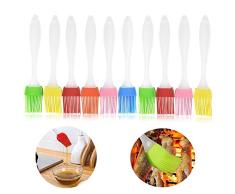 10 piezas de cepillo de silicona para cocina cepillo de silicona resistente al calor, cepillo de aceite para barbacoa para asar pasteles a la parrilla (color al azar)