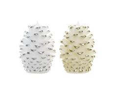 Vela LED DKD Home Decor Navidad Cera (2 pcs) (10 x 10 x 12 cm)