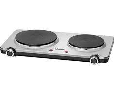 Bomann DKP 5033 S CB de acero inoxidable, placa de cocción doble/2 termostatos regulables continuos/2500 W