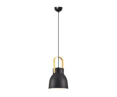 Homemania Lámpara de techo, metal, negro, madera