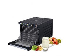 BioChef Savana - Deshidratador de alimentos, 2 Motores 500W (total 1000W), 6/9/12 Bandejas Acero Inoxidable + Hojas Antiadherentes + Rejillas finas (6 Bandejas)