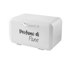 Baroni Home Panera con apertura frontal y cierre magnético, caja de pan anti-moho de metal, 34 x 19 x 17 cm, color beige