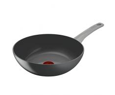 Tefal Renew On – Wok de 28 cm de aluminio 100% reciclado, revestimiento antiadherente cerámico sin PFOA, Thermo-Signal, embalaje 90% reciclado, todo tipo de cocinas, cocina baja en grasas