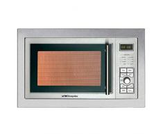 Orbegozo MIG 2325 - Microondas con grill integrable full INOX, 23 litros de capacidad, 8 niveles de potencia, 9 menús de cocción automática, display digital, potencia 900 W microondas y 1000 W grill