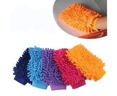 NA Guantes de microfibra - Paños de microfibra amarillos para casa de cocina para ventanas del hogar, lavado de limpieza del hogar, guantes de tela (color aleatorio)