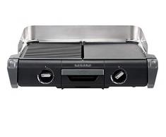 Tefal tg804d14 barbacoa eléctrica BBQ Family Flavor 2 en 1 de mesa grill plancha termostato ajustable 2 superficies de cocción 2400 W
