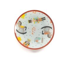 DCASA, pack de 2 unidades, plato de postre estampado soldaditos ceramica, colección navidad