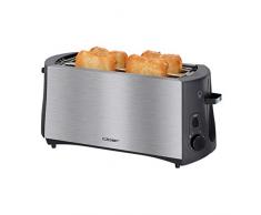 Cloer 3719 4slice(s) 1380W Negro, Acero inoxidable - Tostador (4 rebanada(s), Negro, Acero inoxidable, De plástico, Acero inoxidable, 1380 W, 400 mm, 160 mm)